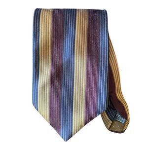 Vintage Pavone 100% Silk Dress Tie Made in Italy Elegant Striped 60” x 4”